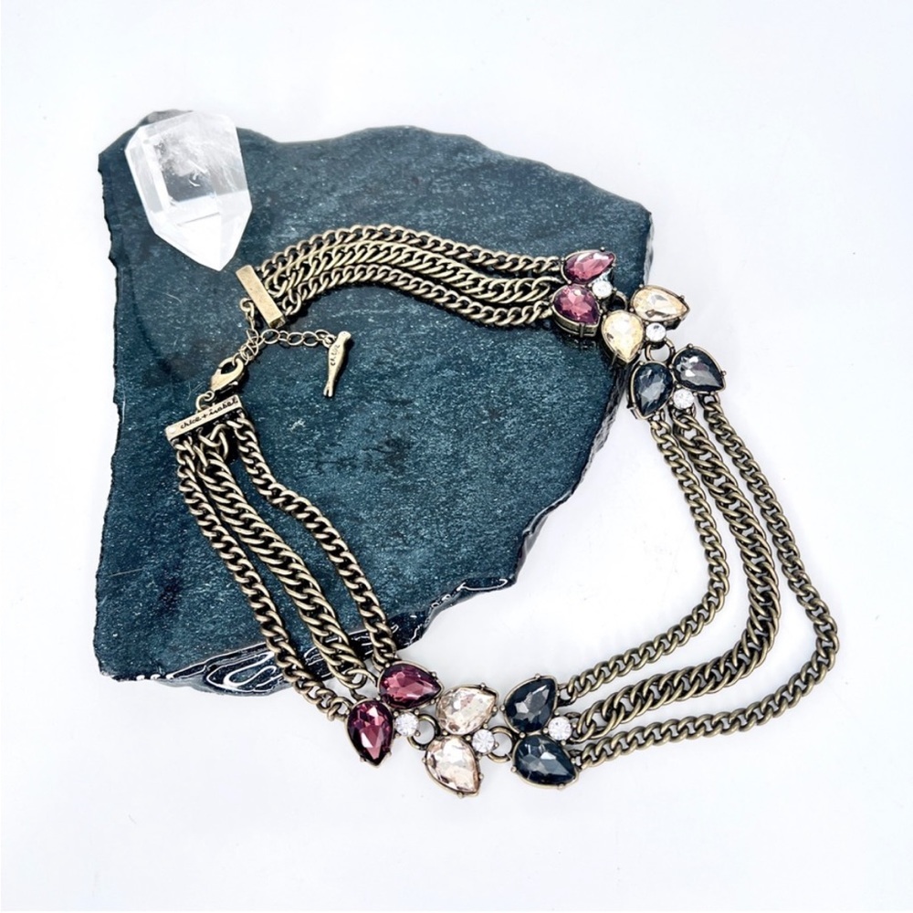 Chloe + Isabel Rhinestone Floral Multi Strand Collar Necklace